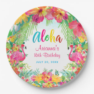 Aloha Tropical Flamingo Birthday Luau Paper Teller