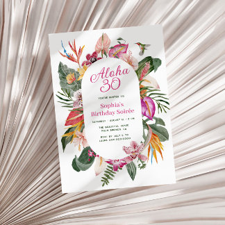 Aloha Tropical Floral Birthday Einladung