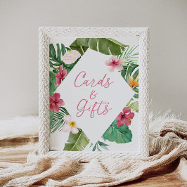 Aloha Tropical Floral Geburtstagskarten und Gesche Poster