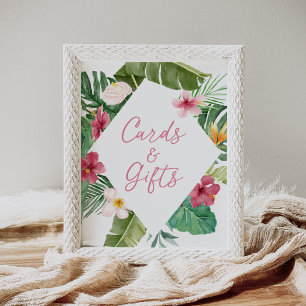 Aloha Tropical Floral Geburtstagskarten und Gesche Poster