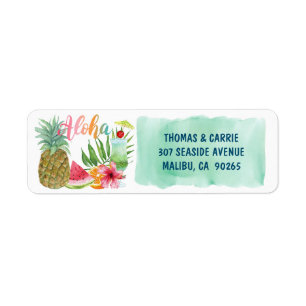 Aloha Tropical Frucht Blume Palms Rücksendeadresse