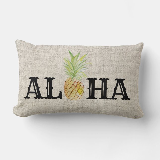 Aloha Tropical Hawaii Ananas Throw Accent Lendenkissen (Vorderseite)
