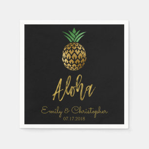 Aloha Tropical Hawaiian Ananas Hochzeit Weiß Serviette