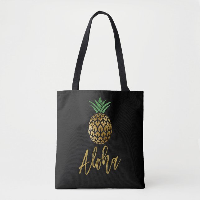 Aloha Tropical Hawaiian Ananas Wedding Black (Vorderseite)