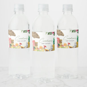 Aloha Tropical Hawaiian Baby Dusche Wasserflaschenetikett