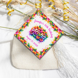 Aloha Tropical Hawaiian Birthday Luau Geschenkanhänger