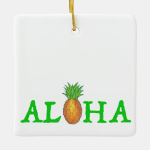 Aloha Tropical Hawaiian Island Ananas Hawaii Keramikornament