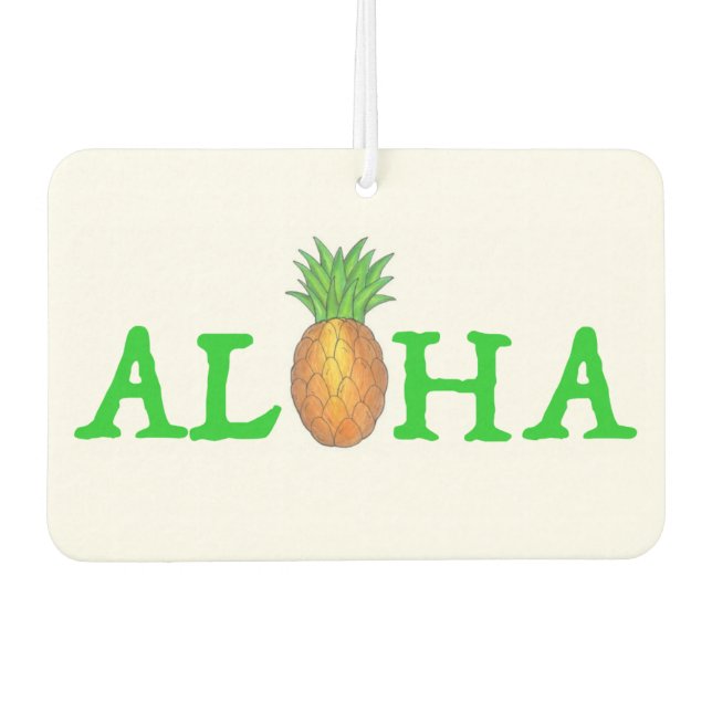 ALOHA Tropical Hawaiian Island Ananas Obst Autolufterfrischer (Vorderseite)