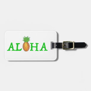 ALOHA Tropical Hawaiian Island Ananas Obst Gepäckanhänger