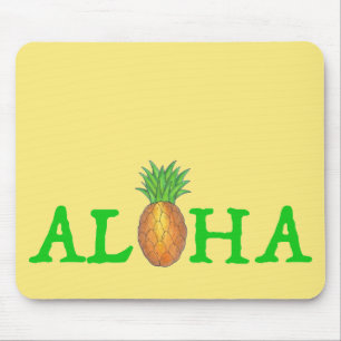 ALOHA Tropical Hawaiian Island Ananas Obst Mousepad