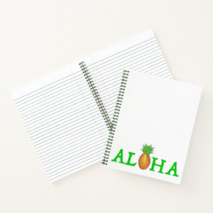 ALOHA Tropical Hawaiian Island Ananas Obst Notizbuch