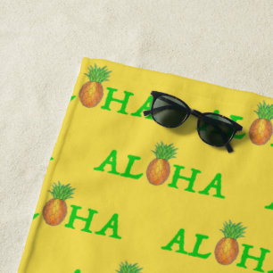 ALOHA Tropical Hawaiian Island Ananas Obst Strandtuch