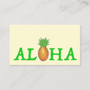ALOHA Tropical Hawaiian Island Ananas-Reise Visitenkarte
