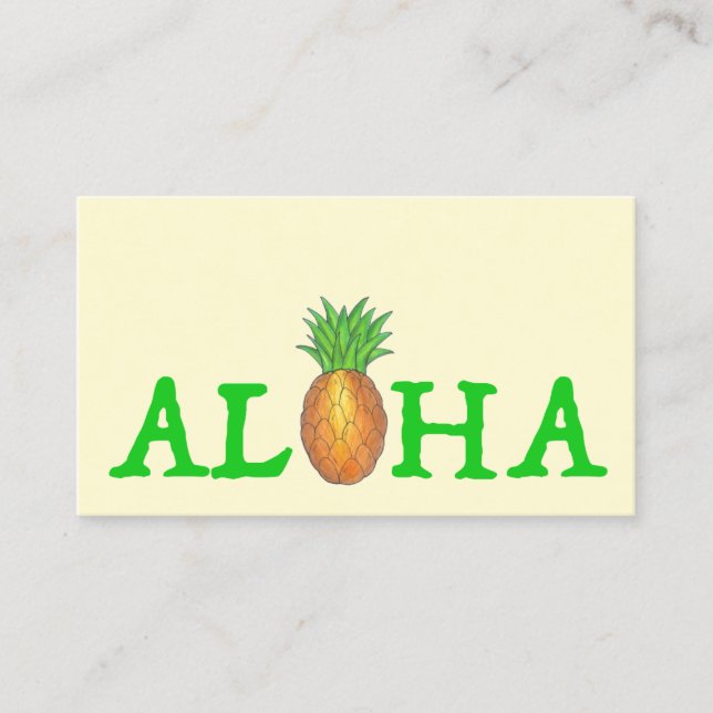 ALOHA Tropical Hawaiian Island Ananas-Reise Visitenkarte (Vorderseite)