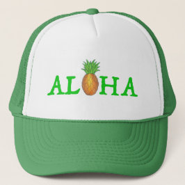ALOHA Tropical Island Hawaiian Ananas-Hut Truckerkappe