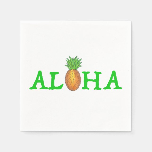 ALOHA Tropical Island Hawaiian Pineapel Luau Serviette (Vorderseite)