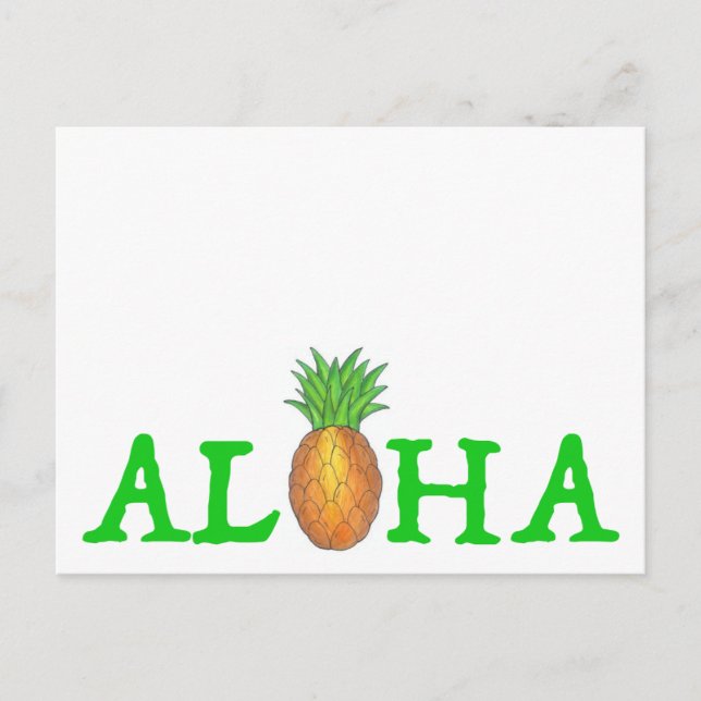ALOHA Tropical Island Hawaiian Pineapi Hawaii Postkarte (Vorderseite)