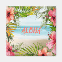 Aloha Tropical Island Paradise Palmen und Blume