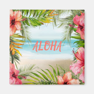 Aloha Tropical Island Paradise Palmen und Blume Magnet