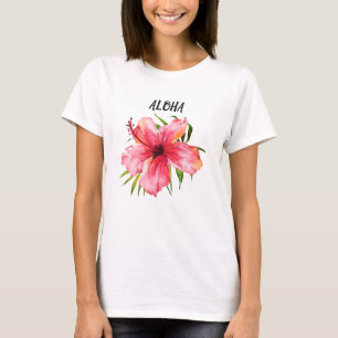 Aloha Tropical Island Paradise Palmen und Blume T-Shirt