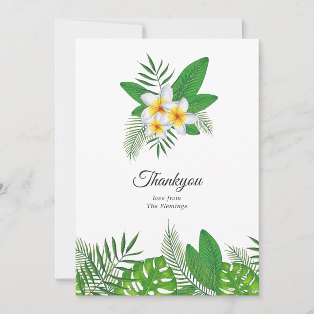 Aloha Tropical Luau Beach Wedding Dankeskarte (Vorderseite)