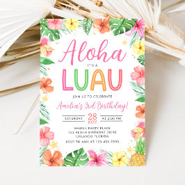 Aloha Tropical Luau Birthday Party Invitation Einladung