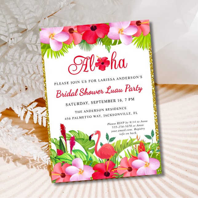 Aloha Tropical Luau Bridal Dusche Einladung (Von Creator hochgeladen)