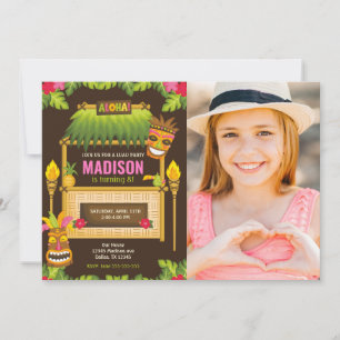 Aloha Tropical Luau Geburtstagseinladung Floral Einladung
