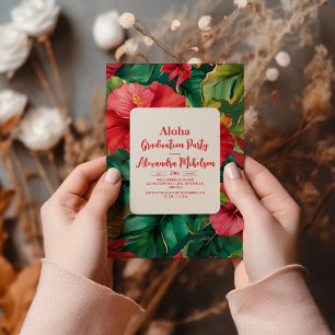 Aloha Tropical Luau Graduation Party Einladung