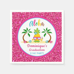 Aloha Tropical Luau Graduation Party Paper Serviette