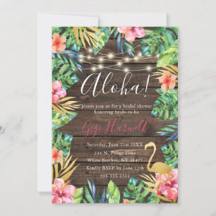 Aloha Tropical Luau Hawaiian Brautparty Einladung