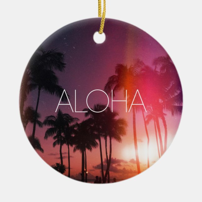 Aloha Tropical Night Keramik Ornament (Vorne)