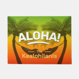 ALOHA Tropical Palm and Sunset Fußmatte