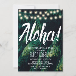 Aloha Tropical Palm Blätter Beach Brautparty Einladung