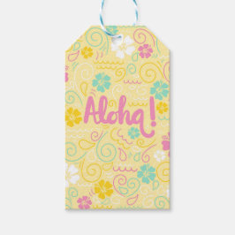 Aloha Tropical - Pastel Floral Summer Gastgeschenk Geschenkanhänger