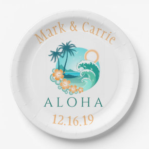 Aloha Tropical Personalisiert Pappteller