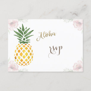 Aloha Tropical Pineaple Beach Wedding UAWG RSVP Karte