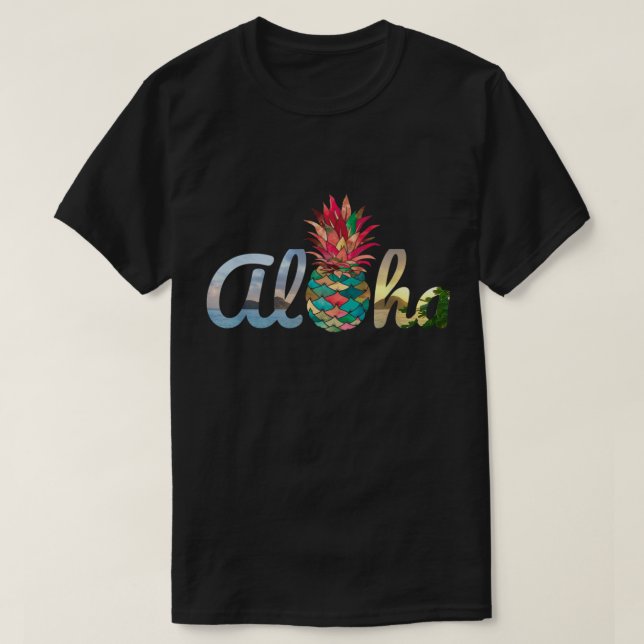 Aloha Tropical Pineapple Beach Design T-Shirt (Design vorne)