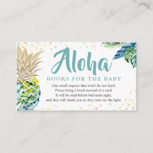Aloha Tropical Pineappy Baby Shower Buchanfrage Begleitkarte