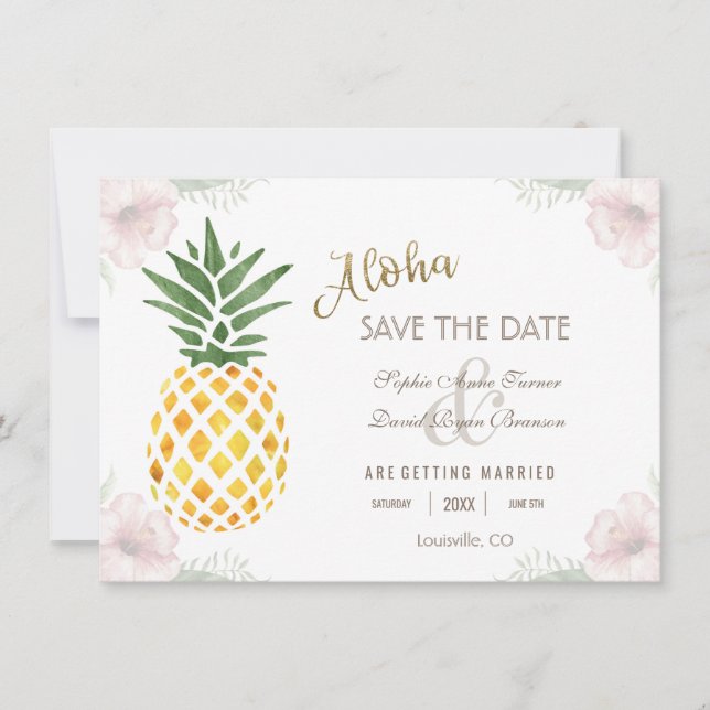 Aloha Tropical Pineapse Beach SAVE THE DATE (Vorderseite)