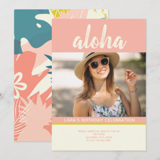 Aloha Tropical Pineapse Foto Einladung