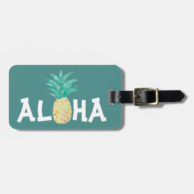 Aloha Tropical Pineapse Gepäckstück Gepäckanhänger (Vorderseite horizontal)