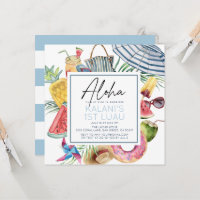 Aloha Tropical Schirm Blau Junge 1. Geburtstag