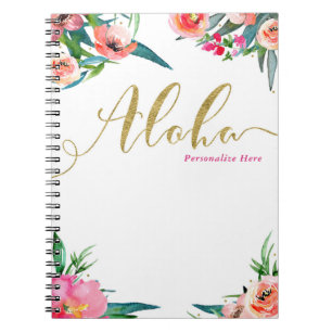 Aloha Tropical Sommer Floral Modern Wasserfarbe Notizblock