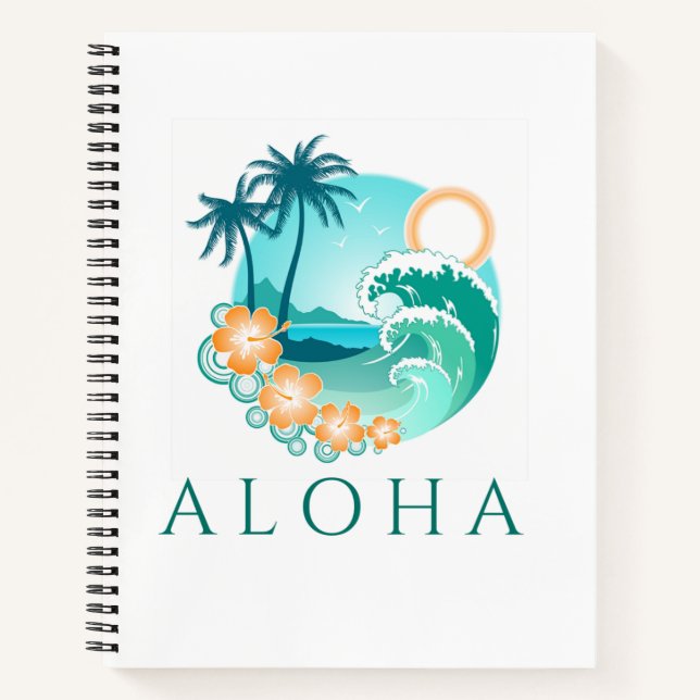 Aloha Tropical Spiral Notebook Notizbuch (Vorderseite)