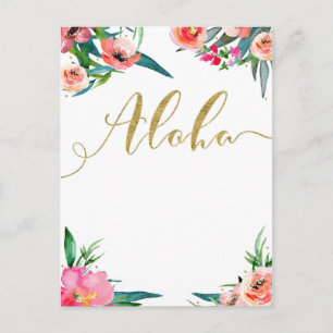 Aloha Tropical Summer Floral Modern Save the Date Ankündigungspostkarte