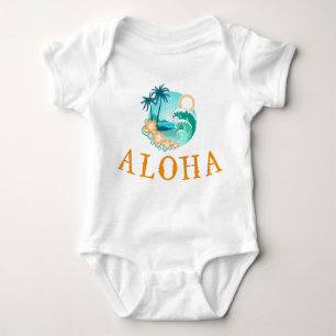 Aloha Tropical T-Shirt Baby Strampler