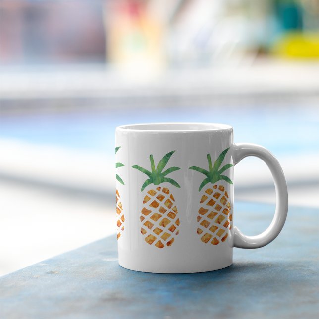 Aloha Tropical Watercolor Ananas Kaffeetasse (Von Creator hochgeladen)