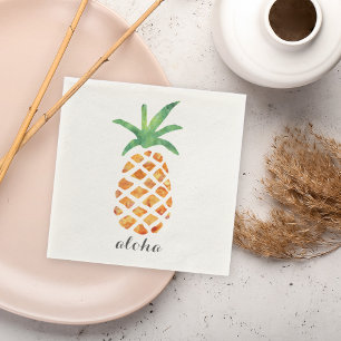 Aloha Tropical Watercolor Ananas Serviette