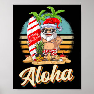 Aloha Tropical Weihnachten Santa Weihnachten im Ju Poster